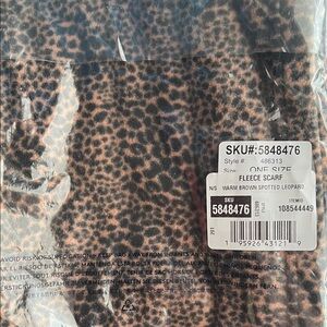 Lands' End Warm Brown Spotted Leopard Fleece Scarf
